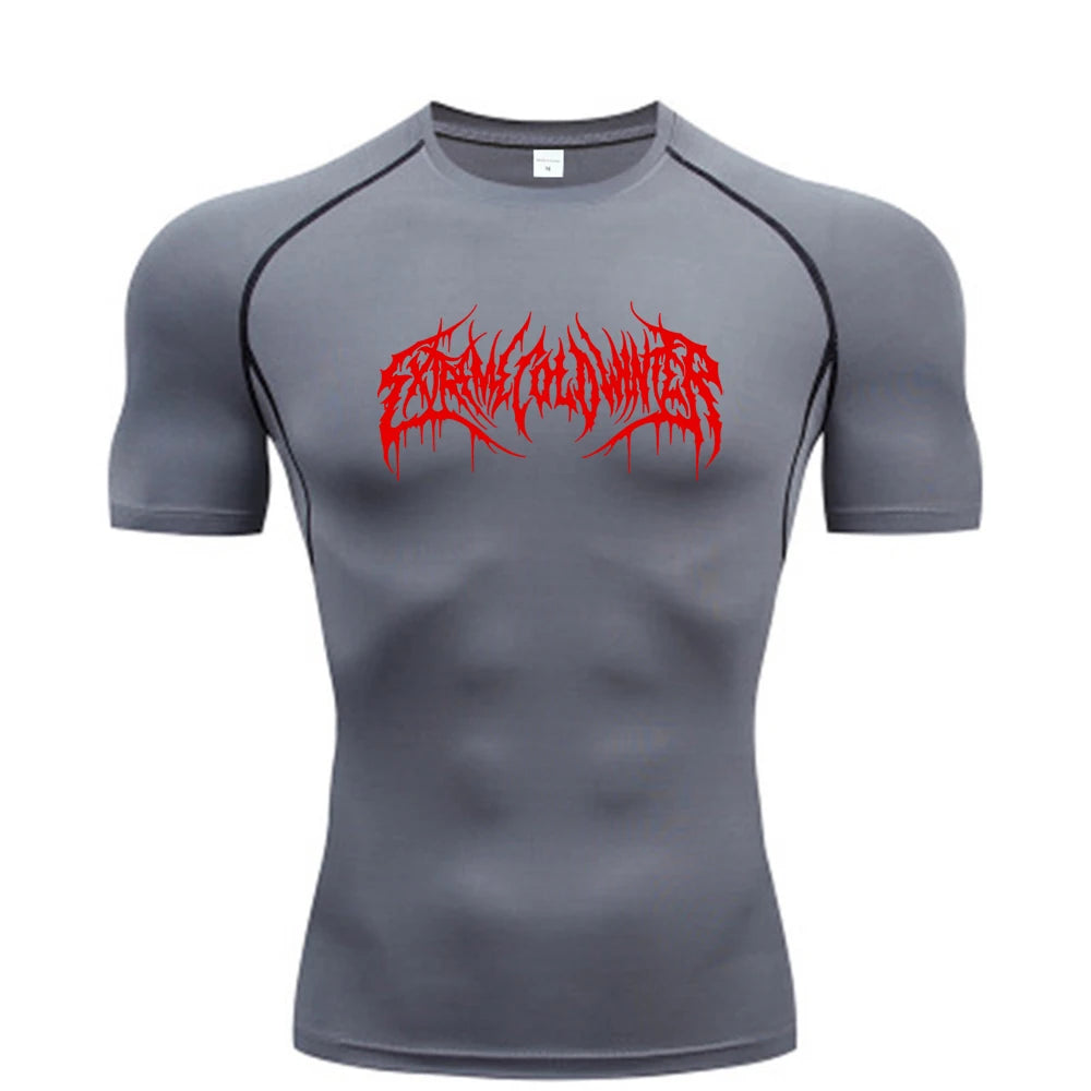 Compression Sweatshirt Short Sleeve Men's Fitness T-Shirt T-Shirt S-3XL