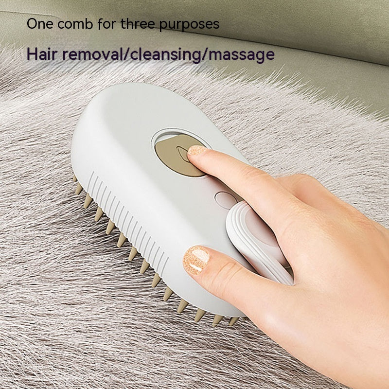 Cat Steam Brush Steamy Dog Brush 3 In 1 Electric Spray Cat Hair Brushes For Massage Pet