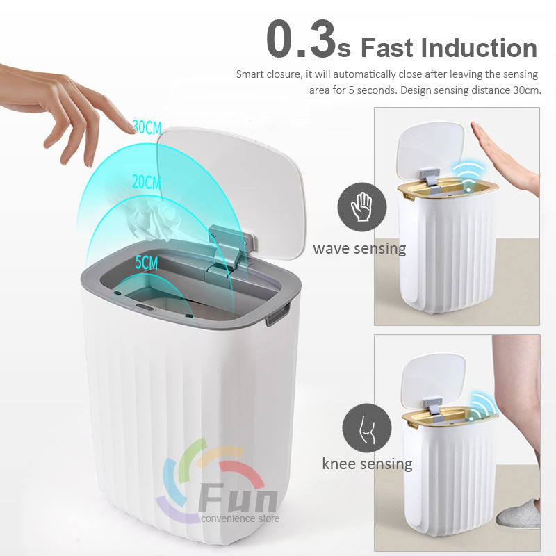 Smart Trash Can With Lid For Bedroom And Living Room Kitchen Storage Box Trash Can Induction Small Car Box Automatic Smart