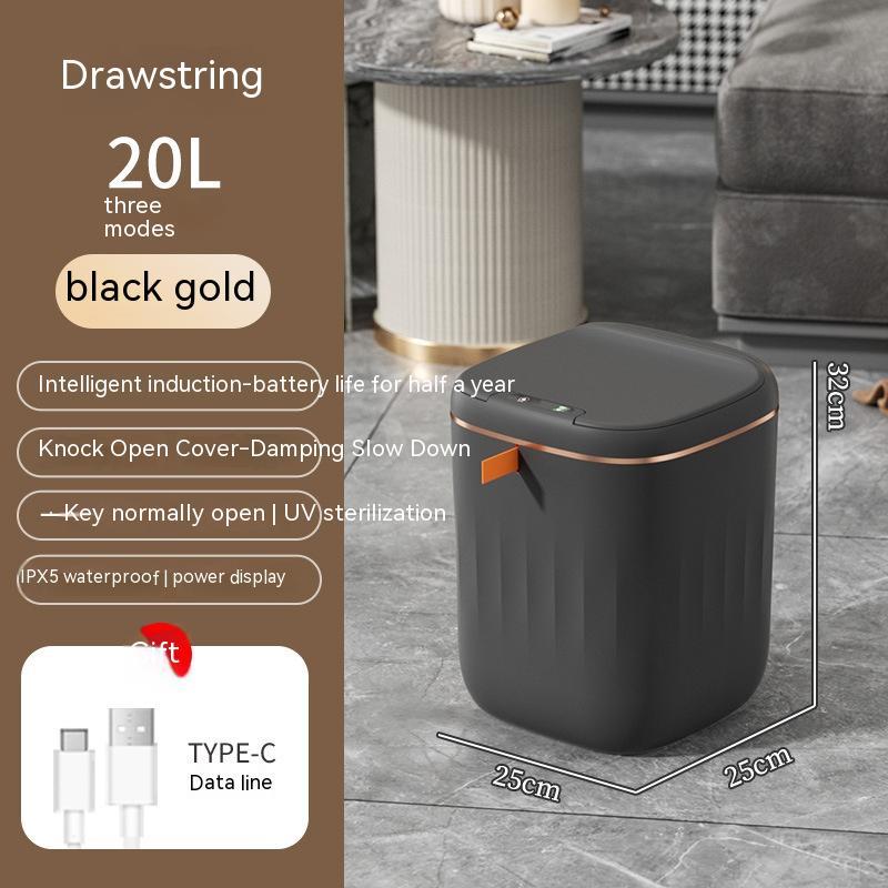 Smart Trash Can With Lid For Bedroom And Living Room Kitchen Storage Box Trash Can Induction Small Car Box Automatic Smart