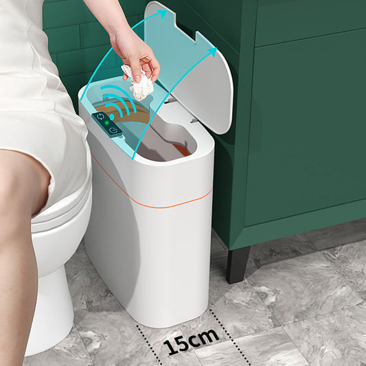 Smart Trash Can With Lid For Bedroom And Living Room Kitchen Storage Box Trash Can Induction Small Car Box Automatic Smart