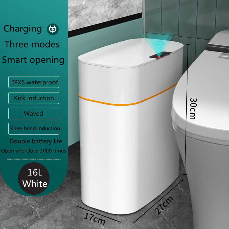 Smart Trash Can With Lid For Bedroom And Living Room Kitchen Storage Box Trash Can Induction Small Car Box Automatic Smart