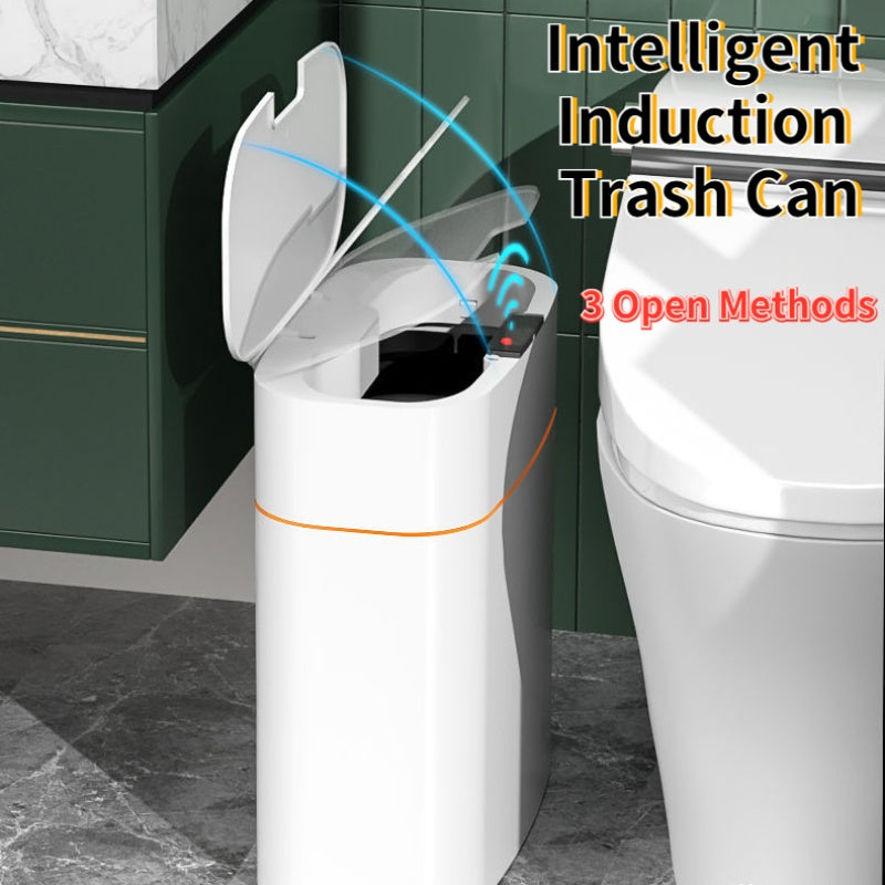 Smart Trash Can With Lid For Bedroom And Living Room Kitchen Storage Box Trash Can Induction Small Car Box Automatic Smart