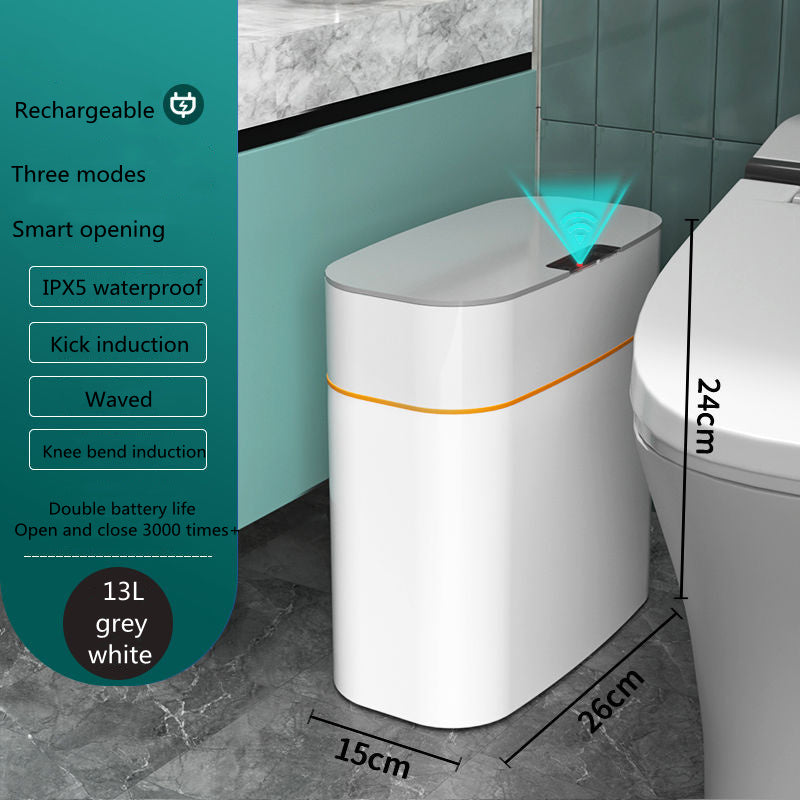 Smart Trash Can With Lid For Bedroom And Living Room Kitchen Storage Box Trash Can Induction Small Car Box Automatic Smart