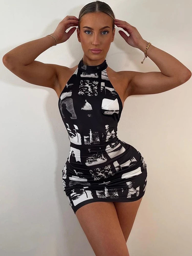 Sleeveless Backless Sexy Slim Bodycon Mini Dress