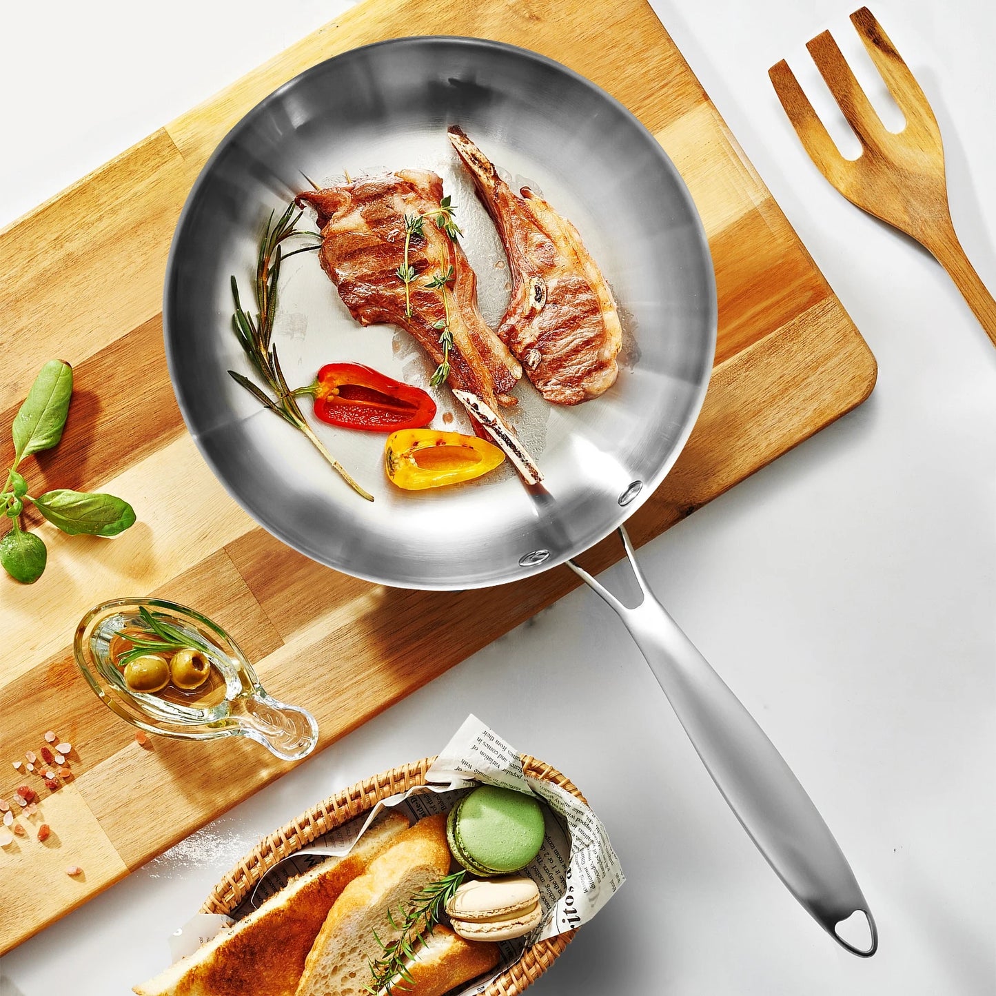 304 Stainless Steel Frying Pan, NonStick Pan Fried Steak Pot