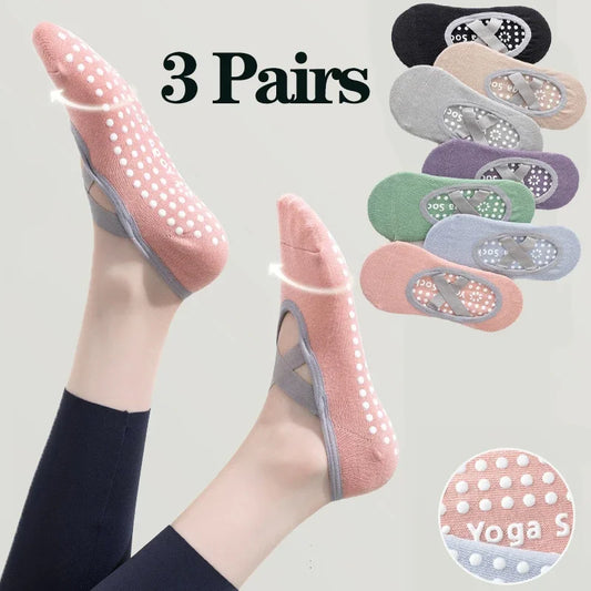1/ 3Pair Professional Women Yoga Sock Silicone Anti-slip