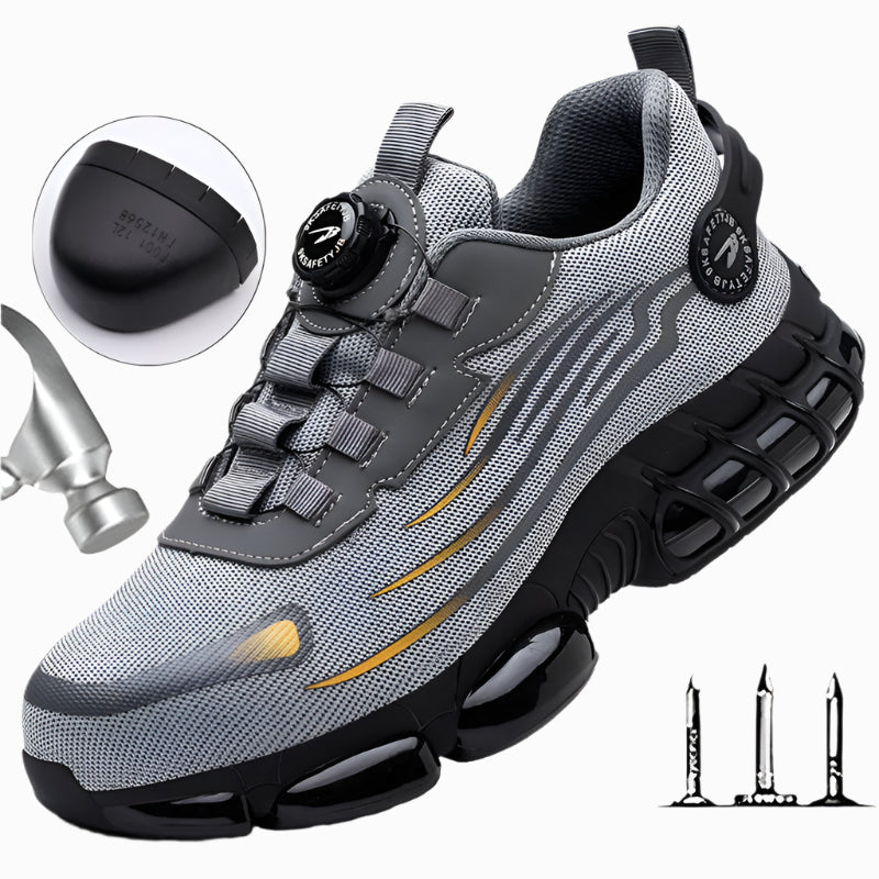 Rotating Button New Safety Shoes Men Anti-smash Anti-puncture Work  Men Sport Shoes Security Protective
