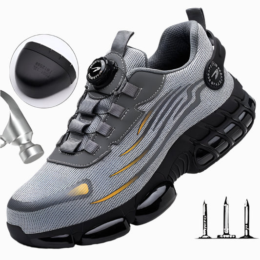 Rotating Button New Safety Shoes Men Anti-smash Anti-puncture Work  Men Sport Shoes Security Protective