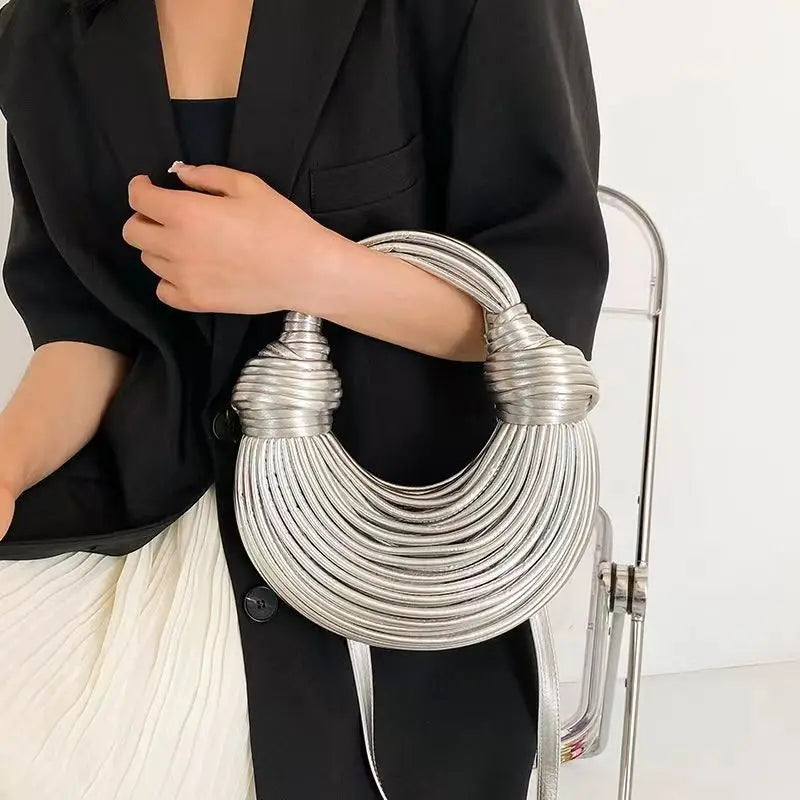 New Gold Luxury Designer Brand Handwoven Noodle Bags Rope