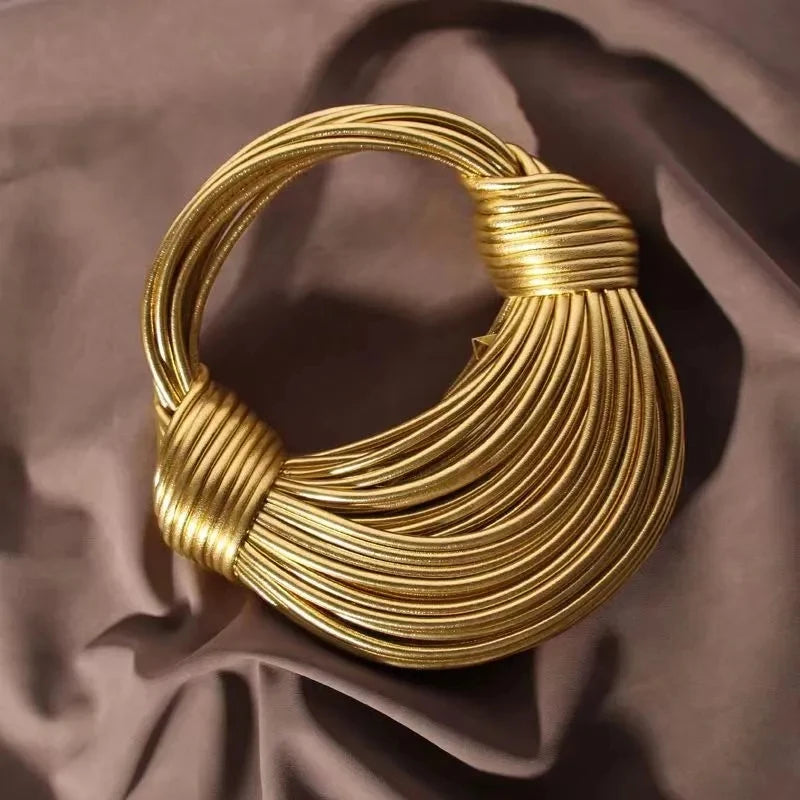 New Gold Luxury Designer Brand Handwoven Noodle Bags Rope