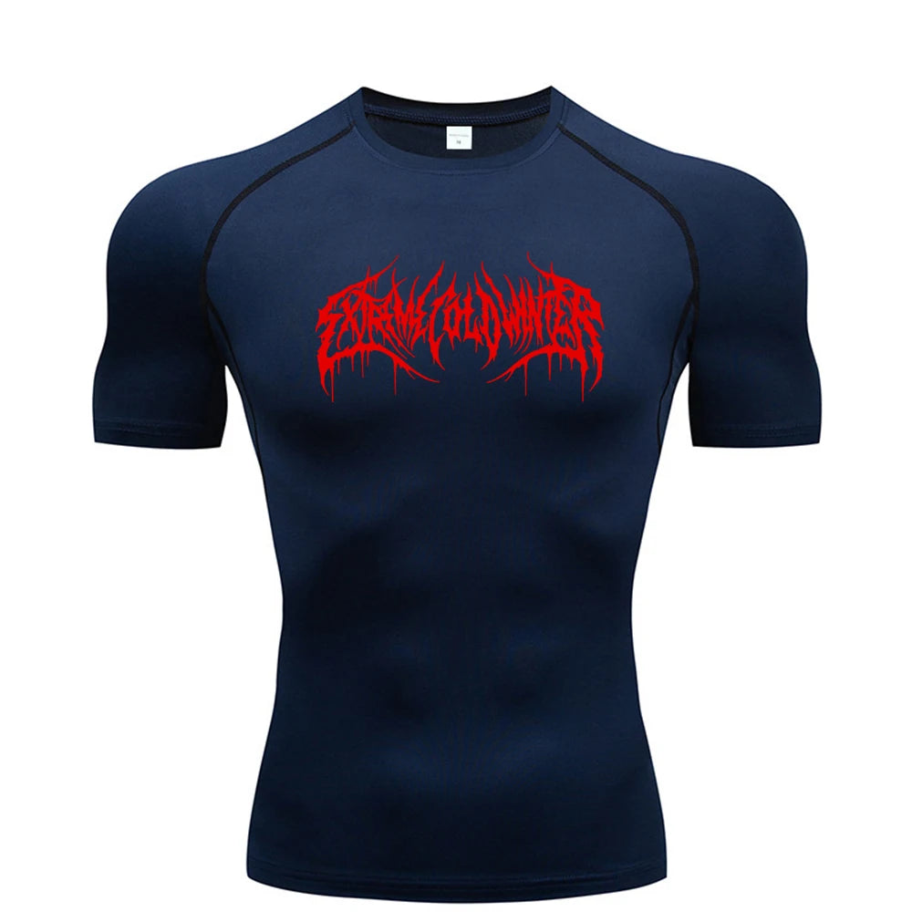 Compression Sweatshirt Short Sleeve Men's Fitness T-Shirt  T-Shirt S-3XL