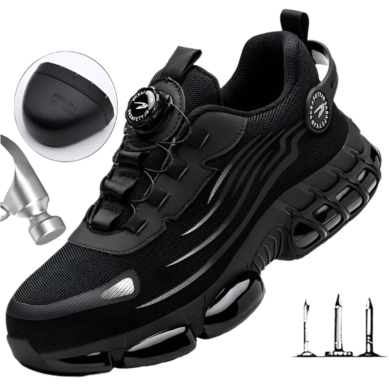 Rotating Button New Safety Shoes Men Anti-smash Anti-puncture Work  Men Sport Shoes Security Protective