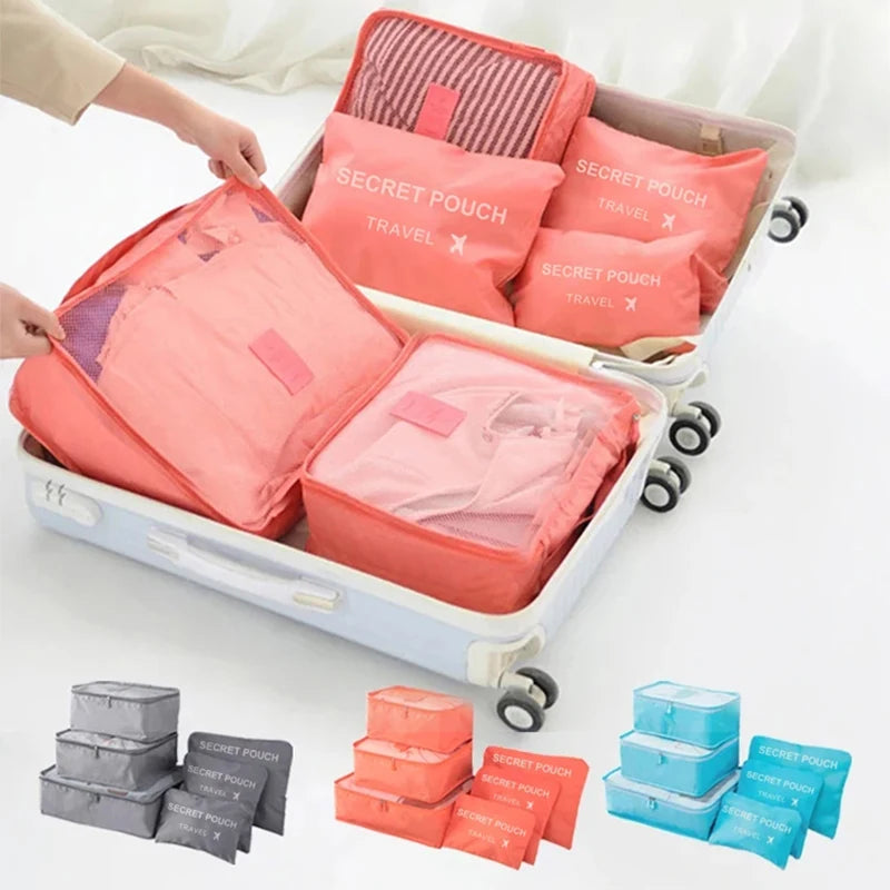 6 Pcs Travel Luggage Storage Bags, Versatile Lightweight Storage Pouch