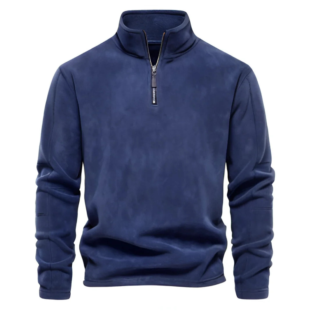Quality Thicken Warm Fleece Jacket for Men Zipper Neck Pullover