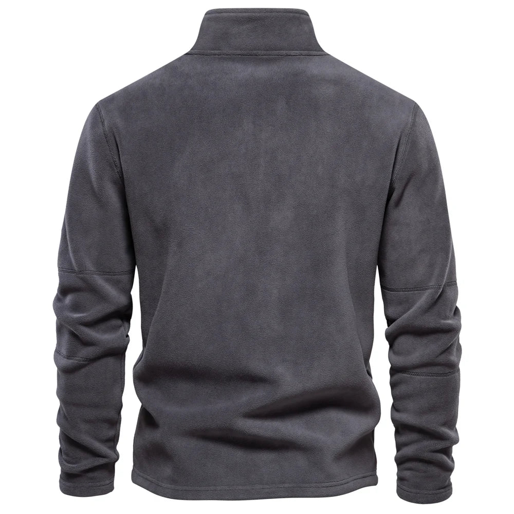 Quality Thicken Warm Fleece Jacket for Men Zipper Neck Pullover