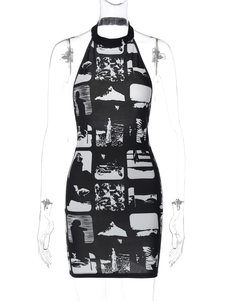 Sleeveless Backless Sexy Slim Bodycon Mini Dress