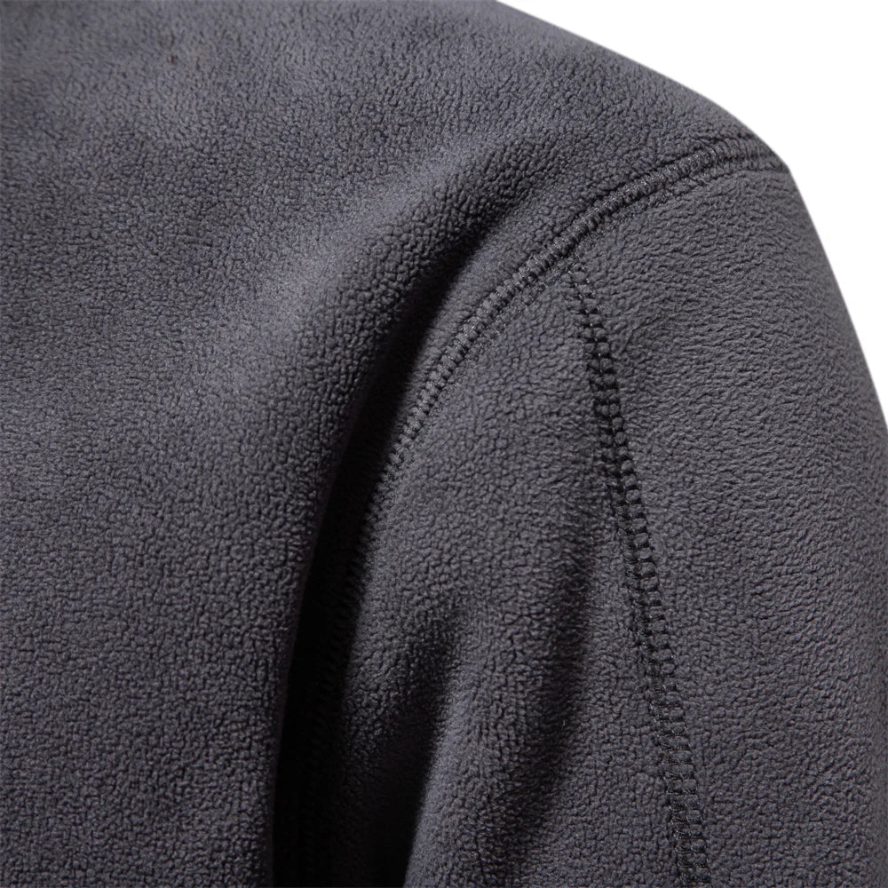 Quality Thicken Warm Fleece Jacket for Men Zipper Neck Pullover