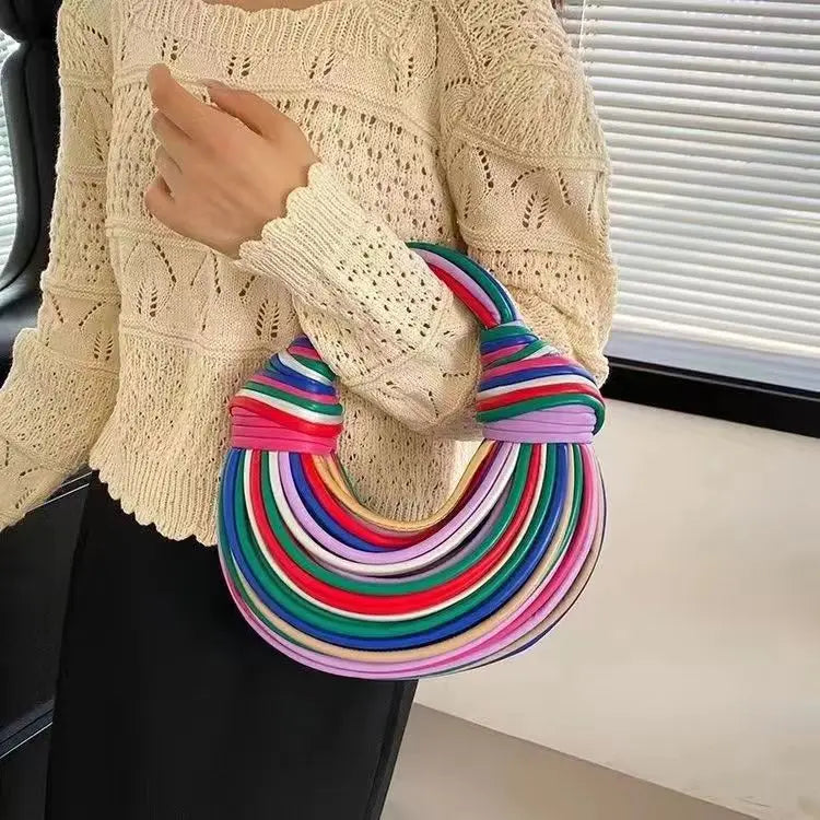New Gold Luxury Designer Brand Handwoven Noodle Bags Rope