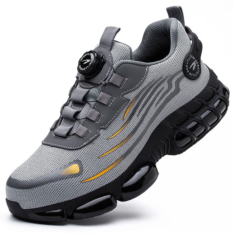 Rotating Button New Safety Shoes Men Anti-smash Anti-puncture Work  Men Sport Shoes Security Protective