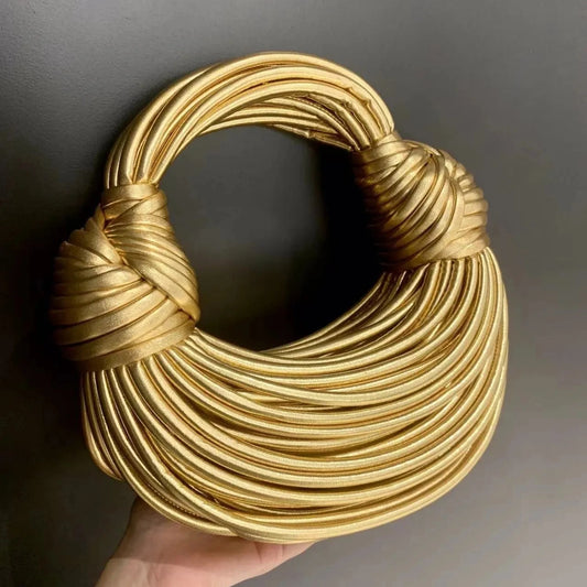 New Gold Luxury Designer Brand Handwoven Noodle Bags Rope