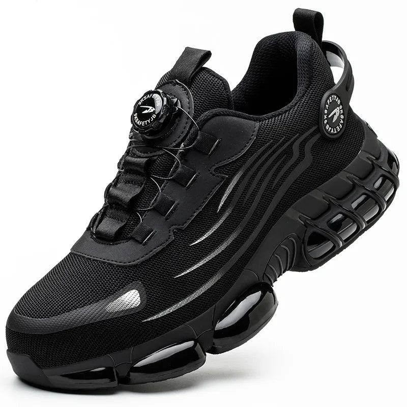 Rotating Button New Safety Shoes Men Anti-smash Anti-puncture Work  Men Sport Shoes Security Protective