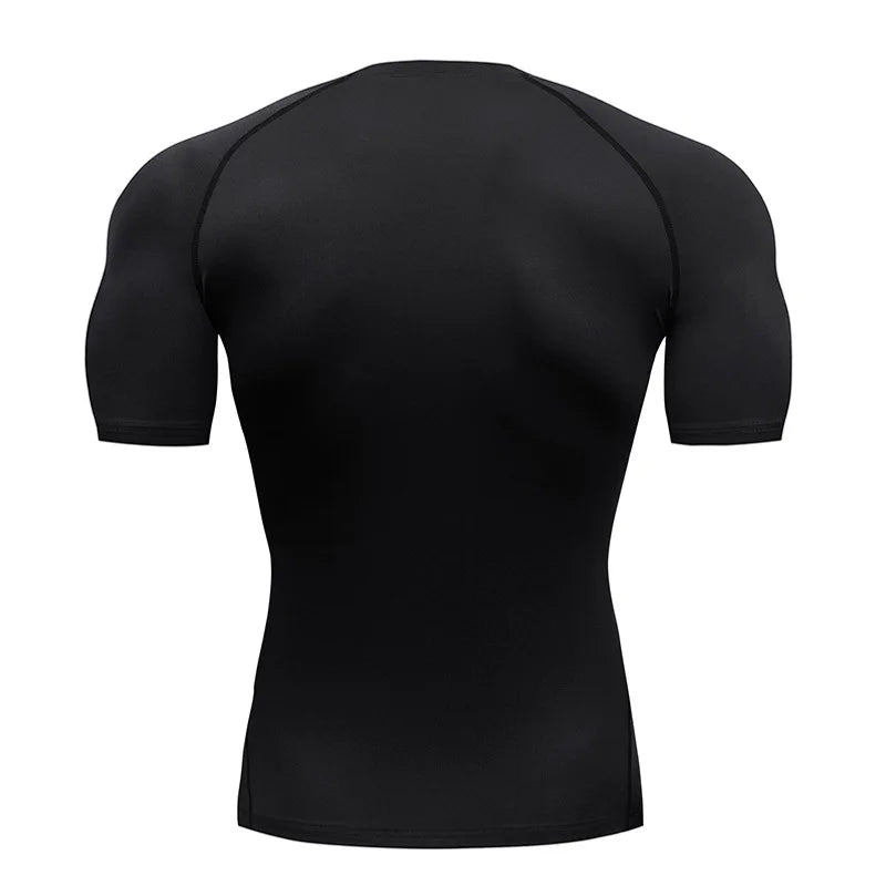 Compression Sweatshirt Short Sleeve Men's Fitness T-Shirt  T-Shirt S-3XL