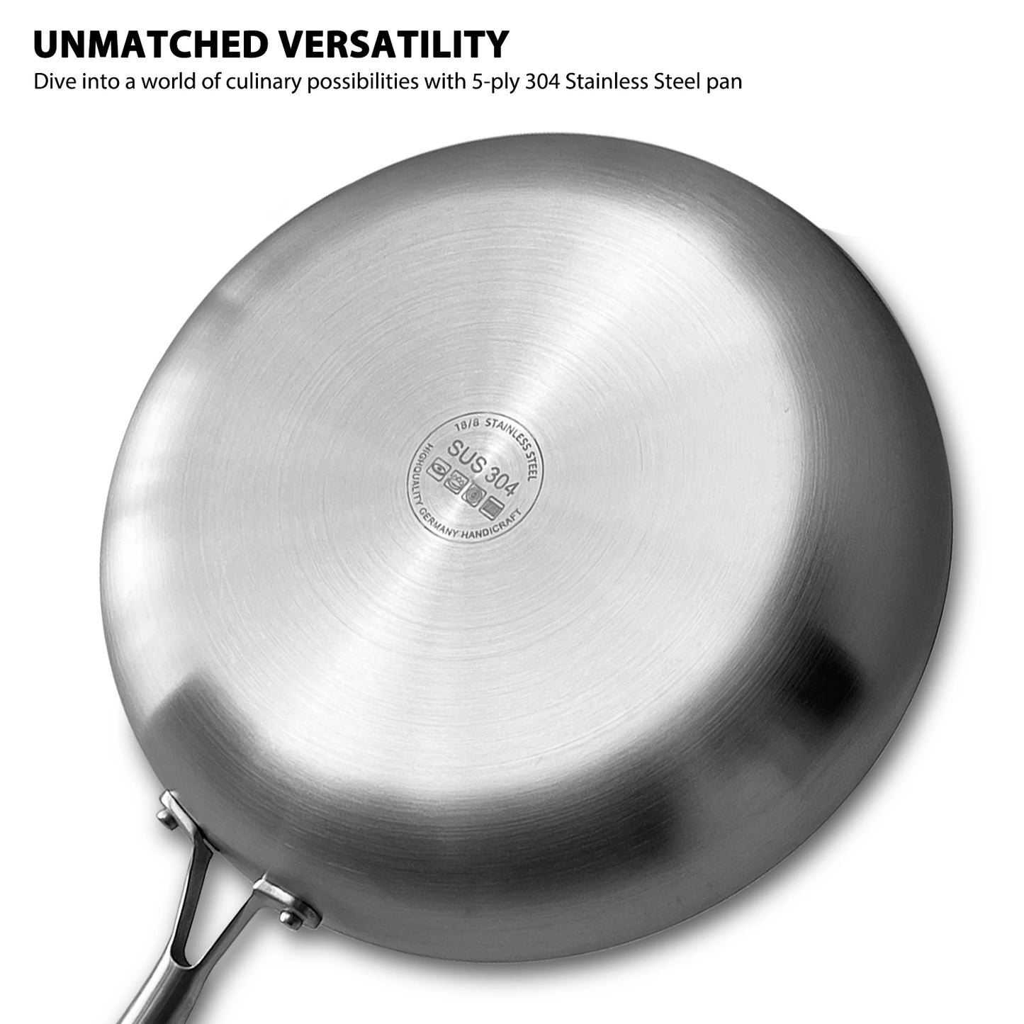 304 Stainless Steel Frying Pan, NonStick Pan Fried Steak Pot