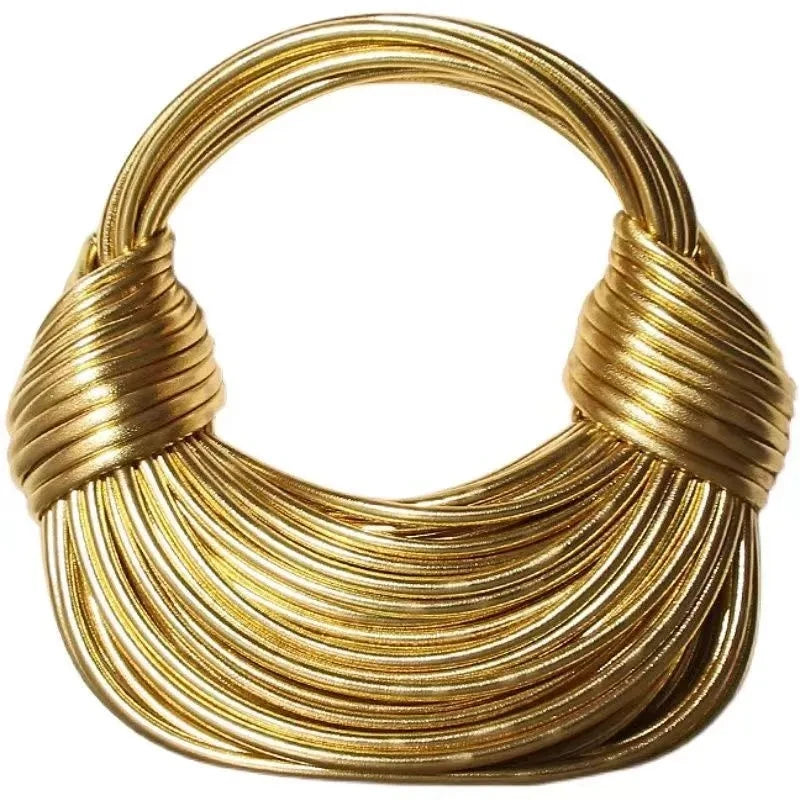 New Gold Luxury Designer Brand Handwoven Noodle Bags Rope