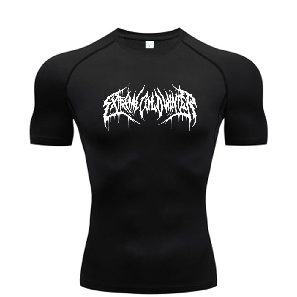 Compression Sweatshirt Short Sleeve Men's Fitness T-Shirt  T-Shirt S-3XL