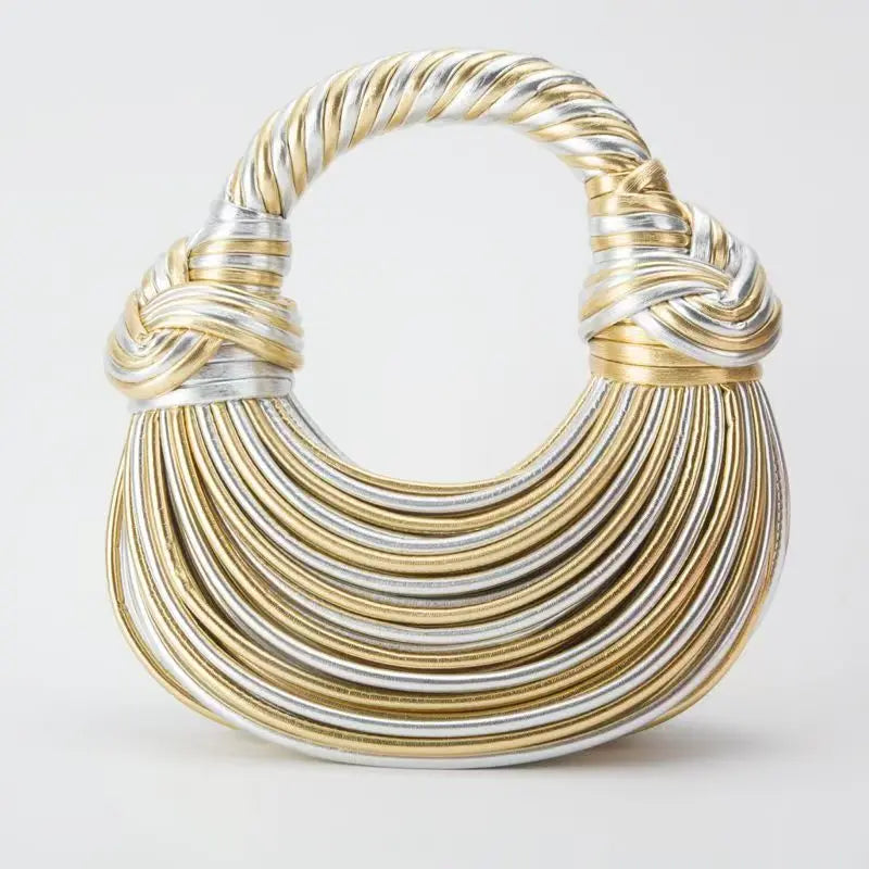 New Gold Luxury Designer Brand Handwoven Noodle Bags Rope