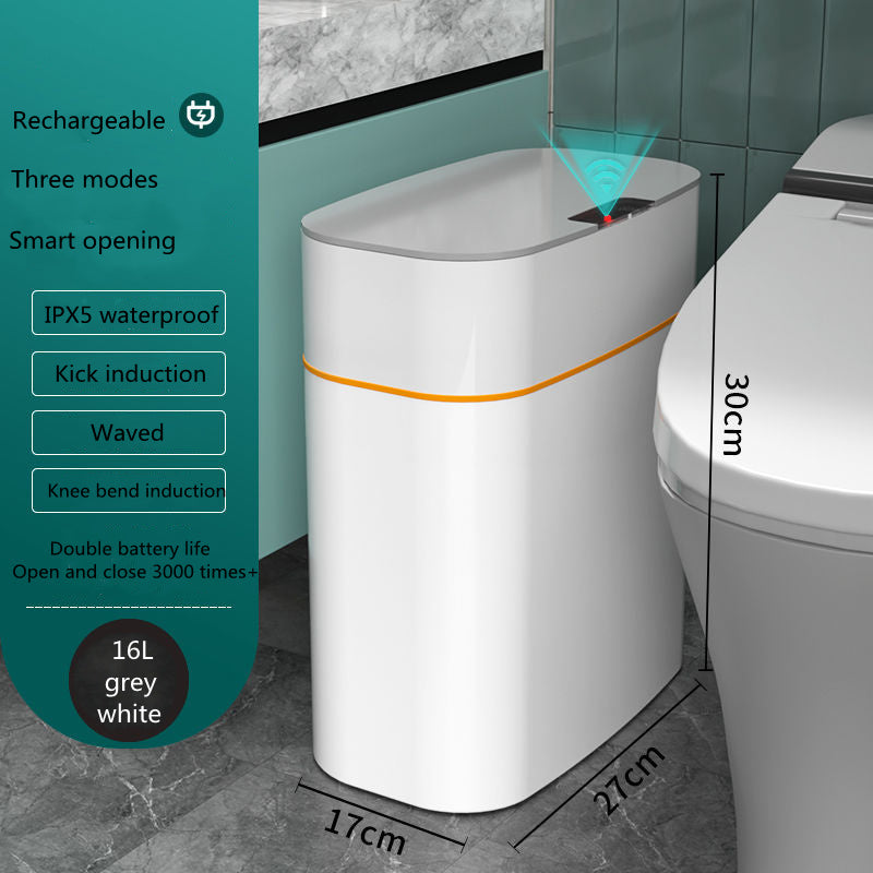 Smart Trash Can With Lid For Bedroom And Living Room Kitchen Storage Box Trash Can Induction Small Car Box Automatic Smart